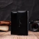 Женский кошелек с монетницей из натуральной кожи ST Leather 19494 Черный - изображение 7