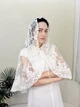 Жіноча накидка-палантин для храму Family Tradition гіпюр з мереживом 70 см біла Благодать - зображення 1