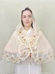 Женская накидка-палантин для храма Family Tradition шифон 70 см розово-кремовый Нежный персик - изображение 1