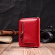 Шкіряний гаманець для жінок на блискавці з тисненим логотипом ST Leather 19490 Червоний - зображення 7