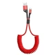 Кабель Baseus Fish Eye Spring Data Cable USB to Type-C 2A 1м (CATSR-09) Red - зображення 1