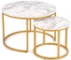 Zestaw ław Halmar PAOLA Biały marmur/ złoty 2 szt (V-CH-PAOLA-LAW-ZŁOTY) (5905248108226) - obraz 1