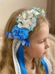 Чільце віночок для дівчинки блакитний квітковий - изображение 3