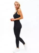 Базовый комбинезон рубчик женский на бретелях с лосинами для повседневности и спорта однотонный S черный (KO70211R) - изображение 4