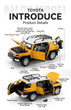Модель авто Toyota FJ Cruiser 1:24 жовта металева позашляховик відкривні двері світло звук - зображення 6