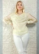 Блуза з драпірованим overlay-шаром лимонна Top Win S-L 14-402 - изображение 2