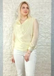 Блуза з драпірованим overlay-шаром лимонна Top Win S-L 14-402 - изображение 4