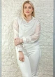 Блуза з драпірованим overlay-шаром біла Top Win S-L 14-401 - изображение 3
