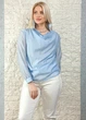 Блуза з драпірованим overlay-шаром блакитна Top Win S-L 14-403 - изображение 6