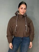 Куртка женская YZY 30281 ветровка с капюшоном оверсайз one size коричневая - изображение 3