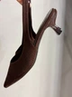 Туфли женские Meideli 2051-38 slingback замшевые лодочки с перфорацией 36 коричневые - изображение 6
