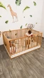 Детская деревянная кровать-манеж от Busy Wood «Оазис» с высокими бортиками, 190×90 см, Натуральное дерево+Белый - изображение 3