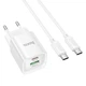 Сітчастий зарядний пристрій з кабелем HOCO C147A Charm PD20W+QC3.0 charger set (C to C)(EU) білий - зображення 3