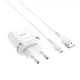 Мережевий зарядний пристрій з кабелем HOCO C12Q Smart QC3.0 charger set(Micro) 18W White - зображення 1