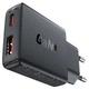 Мережевий зарядний пристрій ACEFAST A69 PD30W GaN (USB-A+USB-C) ultra-thin charger чорний - изображение 2