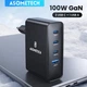 Мережевий зарядний пристрій Asometech 100W (1USB + 3Type-C) GAN - зображення 1