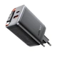 Адаптер мережевий ACEFAST PD GaN charger with retractable cable A111 |2USB-C/1USB-A, 67W/4.5A| Black - зображення 3