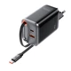 Адаптер мережевий ACEFAST PD GaN charger with retractable cable A111 |2USB-C/1USB-A, 67W/4.5A| Black - зображення 5