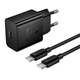 Адаптер мережевий HOCO C to C Cable Star single port PD charger set N76 |25W/3A, PD/QC, GaN| - зображення 8