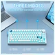 Клавиатура Onikuma Tri Mode Mechanical RGB gaming keyboard 81 Keys MT706 |2.4G/BT/Type-C, ENG Layouts| White - изображение 4