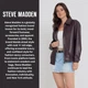 Жіночий оверсайз бомбер з екошкіри Steve Madden розмір M колір Burgundy OLA20100 - зображення 6