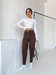 Брюки женские Baggy вельветовые Nobilitas 42/44 кофейные - изображение 2