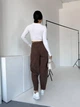 Брюки женские Baggy вельветовые Nobilitas 42/44 кофейные - изображение 4