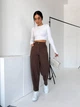 Брюки женские Baggy вельветовые Nobilitas 42/44 кофейные - изображение 5