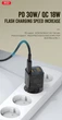 Сетевое зарядное устройство XO CE05 GAN PD30W+QC3.0 18W быстрое питание с Type-c cable Brown (XO-CE05+C) - изображение 2