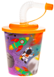 Zestaw kubków Duckiez Kosmos ze słomką i pomarańczową pokrywką 250 ml 12 szt (5413247181756) - obraz 1