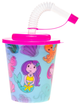 Zestaw kubków Duckiez Syrenki ze słomką i różową pokrywką 250 ml 12 szt (5413247181763) - obraz 1