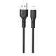 Кабель USB XO NB230 Rock Series сила струму 2.4A USB to Lightning 1m Чорний - зображення 1
