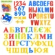 Набір магнітний (134 шт.) укр/англ/рос букви, цифри, математичні знаки - зображення 2