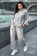 Жіночий костюм plus size з двонитки (кофта+штани) Seventeen XL Сірий (2000000154015) - изображение 3