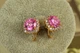 Серьги клипсы Xuping Jewelry Принцесса с розовым камнем 11 мм золотистые - изображение 1