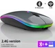 Бездротова акумуляторна RGB мишка беспроводная Grey, Bluetooth 5.1 WiFi 2.4 DPI 800/1200/1600, перезаряджається - зображення 2