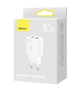 Сетевое зарядное устройство Baseus Wall Charger 2xUSB Compact 10.5W White (CCXJ010201) - изображение 2
