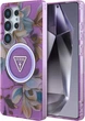Etui Guess Glitter Flowers Triangle Buttons MagSafe do Samsung Galaxy S25 Ultra Purple (GUHMS25LHFLPEDU) - obraz 1