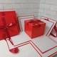 Подарочная коробка сюрприз, трансформер 3-уровневая большая (24х24х18см) красная, без наполнения - изображение 4
