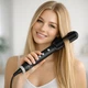 Щітка для випрямлення волосся електрична Hair Straightener 45 Вт, гребінець-випрямляч для вирівнювання та укладання волосся з 6 температурними режимами та LED-індикацією, живлення від мережі Чорний HQT-909-Black - зображення 1