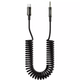 Аудиокабель Proove Steel Spring Type-C — 3,5 мм, длина 1 м, черный - изображение 1