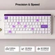 Магнітна ігрова клавіатур AULA HERO 84 HE White-purple - зображення 4