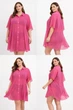 Шифонова пляжна сорочка 5XL малинова (9109-3) - зображення 3