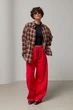 Классическая клетчатая рубашка свободного фасона Lurex Бордовый One Size (93560) - изображение 3
