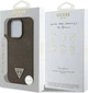 Etui Guess Grained Hot Stamp Peony Triangle Logo MagSafe do Apple iPhone 16 Pro Brązowe (3666339427849) - obraz 4