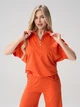 Костюм в стиле casual трикотажный свободного кроя оверсайз в пижамном стиле домашний молодежный ISSA PLUS 15585 XL оранжевый (issa2007682796465) - изображение 4