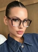 Окуляри сонцезахисні Thin іміджеві леопарові з прозорими лінзами - зображення 1