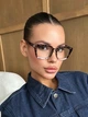 Солнцезащитные очки No Brand унисекс Dots имиджевые прозрачные с леопардовым - изображение 5