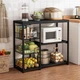 Етажерка органайзер для кухні A-Plus A-W56B 80*30*80 см кухонний стелаж для мікрохвильової печі Чорний - зображення 9