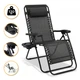Кресло шезлонг для релакса на 120 кг LEOBRO Zero Gravity Black (LB-ZGC-F1-BLK) - изображение 1
